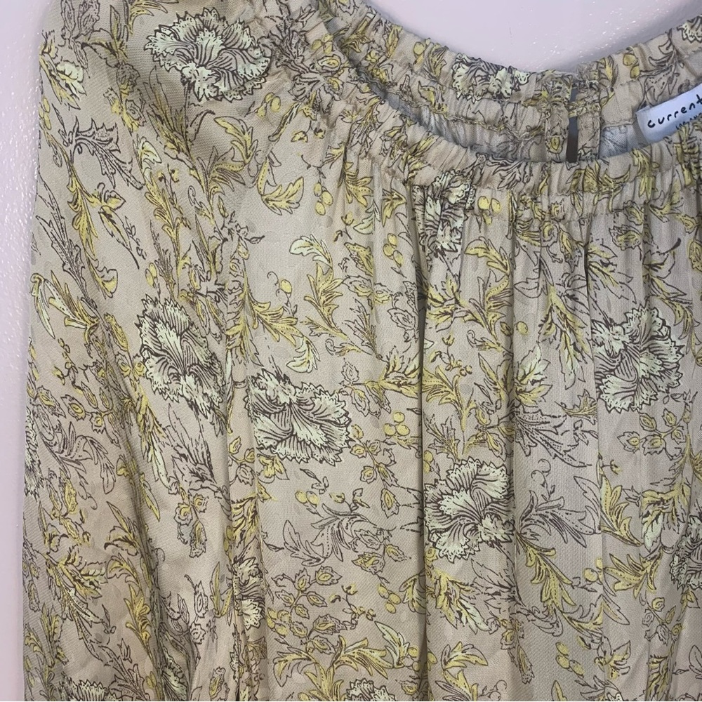 Current air Anthropologie Floral Satin Tiered Maxi Dress Long Sleeve - Picture 10 of 12